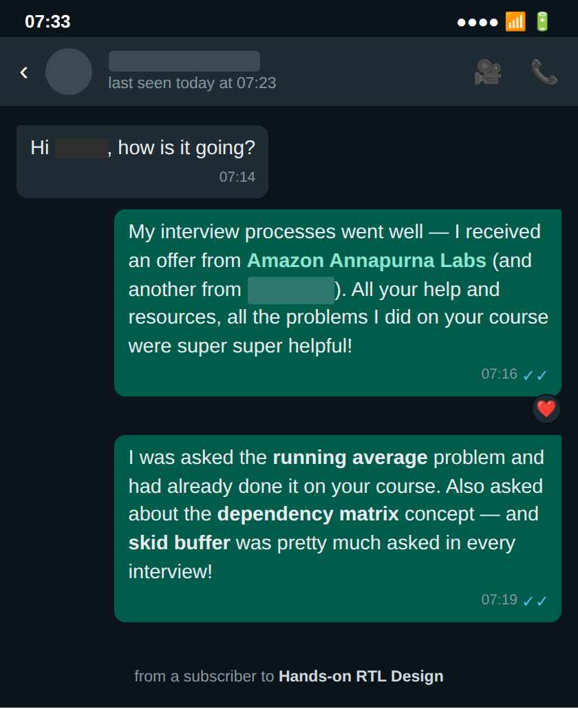 A subscriber shares that they received an offer from Amazon Annapurna Labs