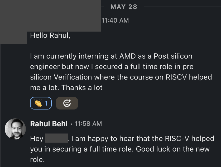 An AMD post-silicon intern secures a full time pre-silicon verification role