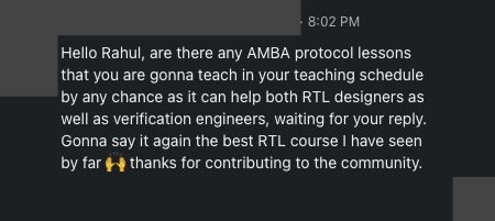 A learner calls it the best RTL course they have seen